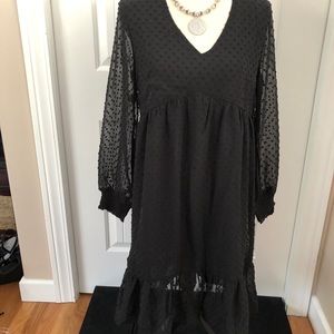 Sheilay Bohemian style poke-a-dot sheer dress